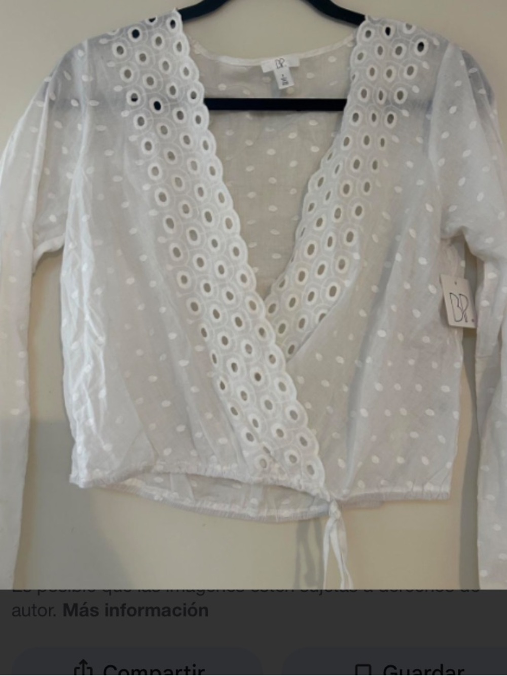 bp White Eyelet V-Neck Tie-Front Blouse
